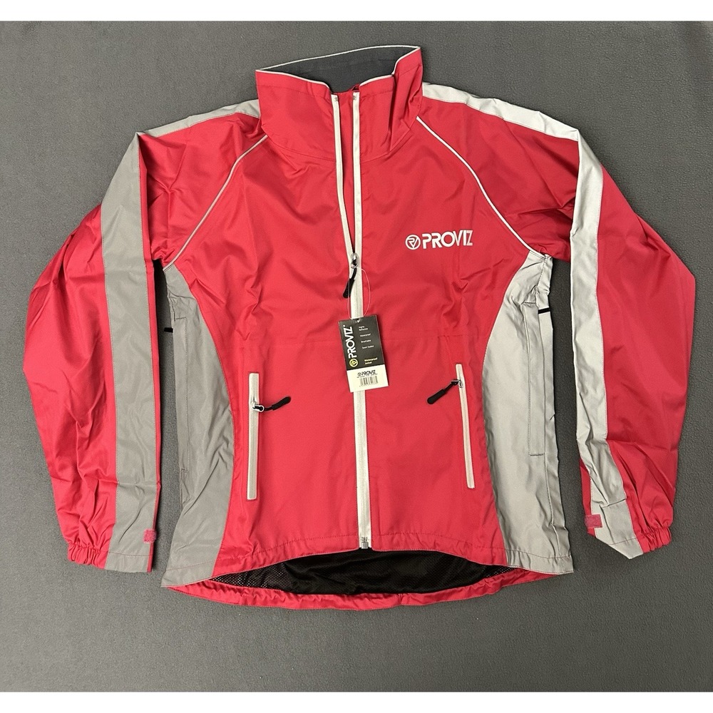 Proviz Women's Cycling Jacket Pink Reflective Windproof Waterproof US Size 4 NEW